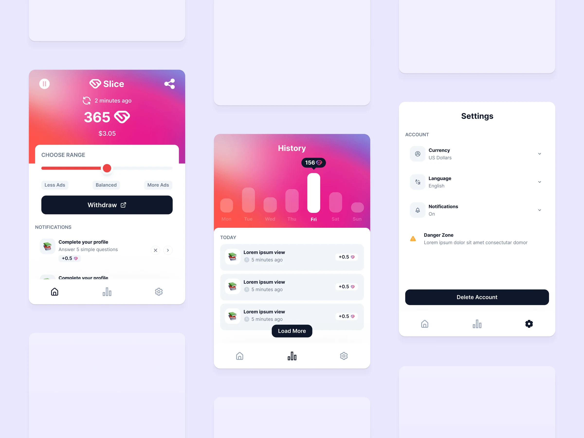 Outglow work — product UI 3